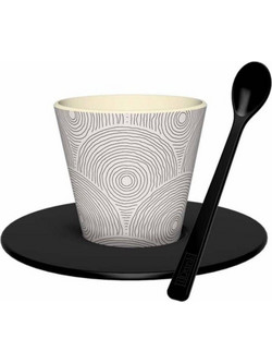 iDrink Circle Φλιτζάνι Espresso & Ελληνικού Καφέ Λευκό Μαύρο 90ml ID5221
