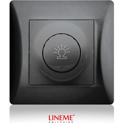 Dimmer ροοστάτης 500W φωτισμού 220V μαύρο γραφίτης χρώμα σειρά lineme