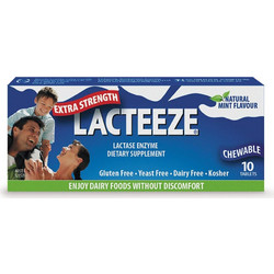 Lacteeze Exra Strength Ένζυμο Λακτάση Chewable 100 Μασώμενα Δισκία