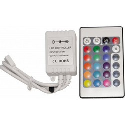 Ασύρματο Χειριστήριο IR για ταινία Led RGB 72w με 24 πλήκτρα 9300102110402