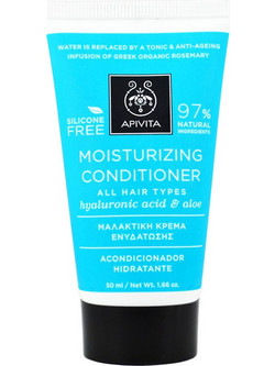 Apivita Moisturizing Υαλουρονικό Οξύ & Αλόη Φυτικό Conditioner για Επανόρθωση & Ψαλίδα 50ml