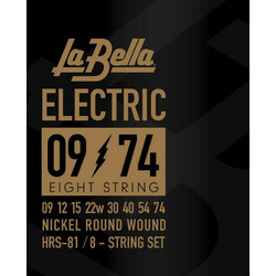 La Bella HRS-81 Σετ 8 Χορδές Ηλεκτρικής Κιθάρας Nickel Plated Steel 9-74" Extra Light Tension