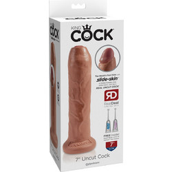 Pipedream King Cock 7" Uncut Ρεαλιστικό Dildo με Βεντούζα & Δυνατότητα Εκσπερμάτωσης 18cm Tan