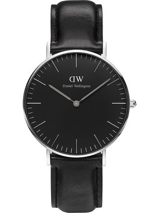 Daniel Wellington Γυναικείο Ρολόι με Μαύρο Δερμάτινο Λουράκι DW00100145