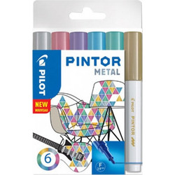 PILOT ΜΑΡΚΑΔΟΡΟΙ PAINT PINTOR FINE ΜΕΤΑΛΛΙΚΟΙ ΣΕΤ 6Τ. SW-PTF-M6