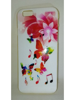 Θήκη Case Silicone Apple Iphone 6/6s White flowers and butterfly (OEM)