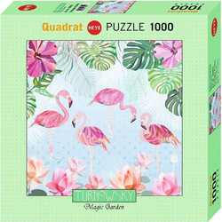 Puzzle Heye Puzzle Quadrat Flamingos & Lilies 1000 Κομμάτια