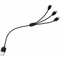 POWERPLUS USB MULTICABLE ΚΑΛΩΔΙΟ 25CM ΜΕ ΤΡΕΙΣ ΕΞΟΔΟΥΣ USB-C / micro-USB / Lightning
