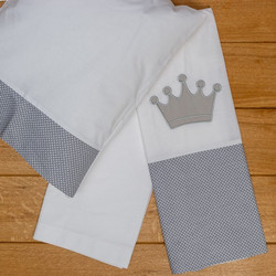 Abo Σετ Βρεφικά Σεντόνια Λίκνου Βαμβακερά 75x100 Royal White/Grey
