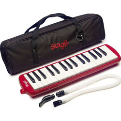 Stagg MELOSTA-32RD : Μελλόντικα, 32 πλήκτρα, με θήκη, κόκκινη