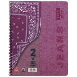 Typotrust Jeans Σπιράλ Τετράδιο Ριγέ B5 90 Φύλλων 3 Θεμάτων Διάφορα Χρώματα 4553-19