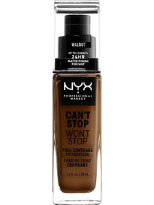 Nyx Can't Stop Won't Stop Full Coverage 22.3 Walnut Liquid Foundation 30ml