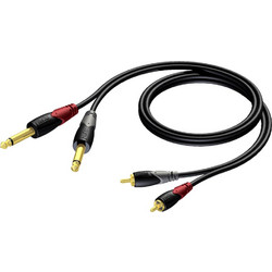Procab CLA-631-1.5 - Καλώδιο 2 Jack 1/4 - 2 RCA 1.5 μέτρα