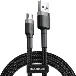 Καλώδιο φόρτισης/δεδομένων Baseus Braided USB 2.0 σε Micro USB QC 3.0 Black / Grey 2m (CAMKLF-CG1)