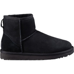 UGG Classic Mini II Γυναικεία Μποτάκια Suede Μαύρα με Γούνα 1016222-BLK