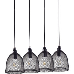 Home Lighting Zola Κρεμαστό Φωτιστικό Οροφής Πλέγμα Πολύφωτο E27 Μαύρο SE151-20-4 77-4351