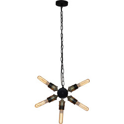 Home Lighting Helix Κρεμαστό Φωτιστικό Οροφής Πολύφωτο Μαύρο 77-3203