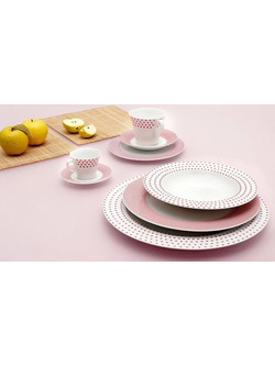 Cryspo Trio Matrix Σετ Φλιτζάνια Πορσελάνης Ροζ 220ml 6τμχ 15.301.16