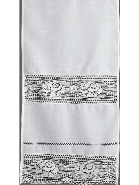 Silk Fashion Κουρτίνα Παραθύρου με Τούνελ & Δαντέλα 160x260 343 Λευκό