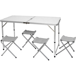 Velco Set Τραπέζι 4 Σκαμπό Πτυσσόμενο Βαλίτσα 331-2687
