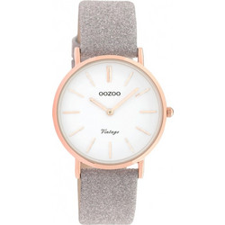Oozoo Timepieces Γυναικείο Ρολόι με Γκρι Δερμάτινο Λουράκι C20158