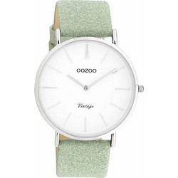 Oozoo Timepieces Γυναικείο Ρολόι με Πράσινο Δερμάτινο Λουράκι C20146