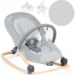 MoMi Lumiwood Ηλεκτρικό Relax Μωρού Κούνια με Μουσική & Δόνηση έως 9kg Γκρι