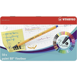 Μεταλλική Κασετίνα Stabilo Point 0.4mm 50Τεμ. 8850-6