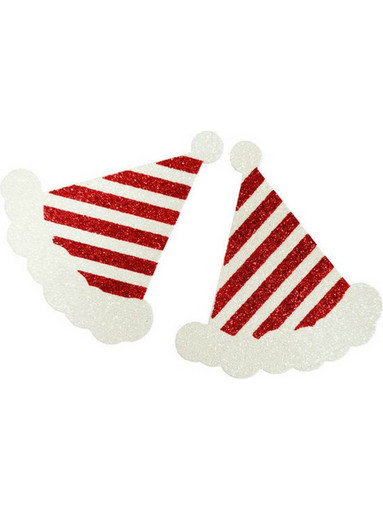 Shiny Christmas Hat Disposable Nipple Stickers