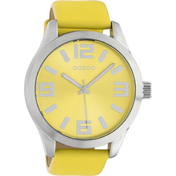 Oozoo Timepieces Γυναικείο Ρολόι με Κίτρινο Δερμάτινο Λουράκι C10234