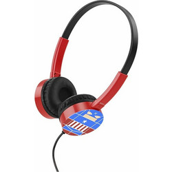 Hoco W15 Brave Knight Ενσύρματα Παιδικά Ακουστικά On Ear Μαύρα Κόκκινα
