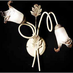 Φωτιστικό Τοίχου 2490/2L-Avorio AP Ivory Ondaluce Μέταλλο,Γυαλί