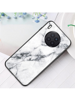 Για Huawei Nova 8i Μαρμάρινο μοτίβο Γυαλί + TPU προστατευτική θήκη (Λευκό) (OEM)
