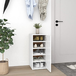 vidaXL Παπουτσοθήκη Ξύλινη Λευκή Μ35xΠ32xΥ70cm 808954