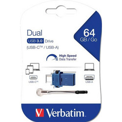 Verbatim Store 'n' Go OTG Dual 64GB USB Stick 3.2 Gen 1 με USB-A & USB-C
