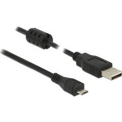 Καλωδίο DeLock (84909) 3m Regular USB 2.0 to micro USB Cable - Μαύρο 84909
