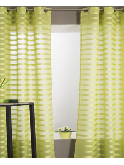 Mc Decor Σετ Κουρτίνες με Τρουκς 140x240 2τμχ Ριγέ Λαχανί