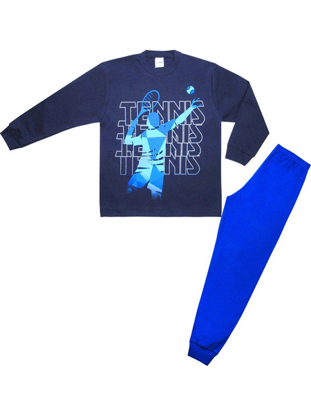Pretty Baby Tennis Παιδική Πιτζάμα Βαμβακερή Χειμωνιάτικη Navy Μπλε Royal Blue 63973-452