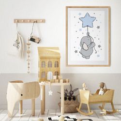 ΠΑΙΔΙΚΗ ΑΦΙΣΑ FLYING BABY BLUE 48278 (PVC/PLEXIGLASS ΦΥΣΙΚΟ ΞΥΛΟ ΜΕ ΠΛΑΙΣΙΟ) 40x60cm