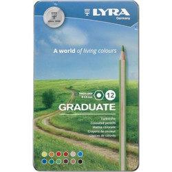Lyra Graduate Κασετίνα Ξυλομπογιές Σετ 12τμχ