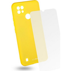 Egoboo Σετ Tempered Glass & Rubber Θήκη Σιλικόνης Realme C21 - Lime (RC21TPULIMEGL)
