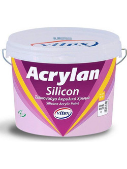 Vitex Acrylan Silicon Ακρυλικό Σιλικονούχο Χρώμα Εξωτερικού Χώρου Λευκό 10lt
