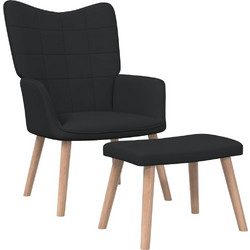 vidaXL Πολυθρόνα Relax με Υποπόδιο Μαύρη 327936
