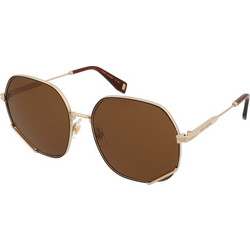 Marc Jacobs MARC1049/S 01Q/70 Γυναικεία Γυαλιά Ηλίου Oversized Μεταλλικά Χρυσά με Καφέ Polarized Φακό