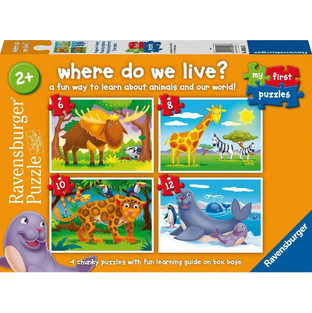 Παιδικό Puzzle Ravensburger Ζώα του Κόσμου 6 + 8 + 10 + 12 Κομμάτια