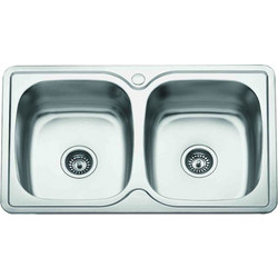 Gloria Minox Ένθετος Νεροχύτης Inox Αντιστρεφόμενος Σατινέ 80x50cm