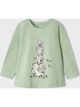 Mayoral Baby Μπλούζα Μακρυμάνικη Ecofriends με Στάμπα Χρώμα 20 Αλόη (12-02098-020)