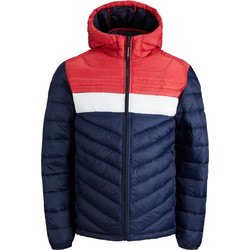 Jack & Jones Ανδρικό Μπουφάν Χειμωνιάτικο Puffer Μπλε Κόκκινο 12211785