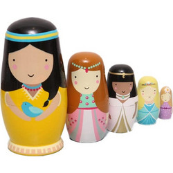 Ξύλινο Παιχνίδι Μπάμπουσκες (Σετ 5τμχ) Petit Monkey Princess PTM-ND3