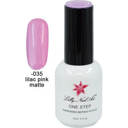 Lilly Nail Art One Step Lilac Pink Matte Ημιμόνιμο Βερνίκι Νυχιών 15ml